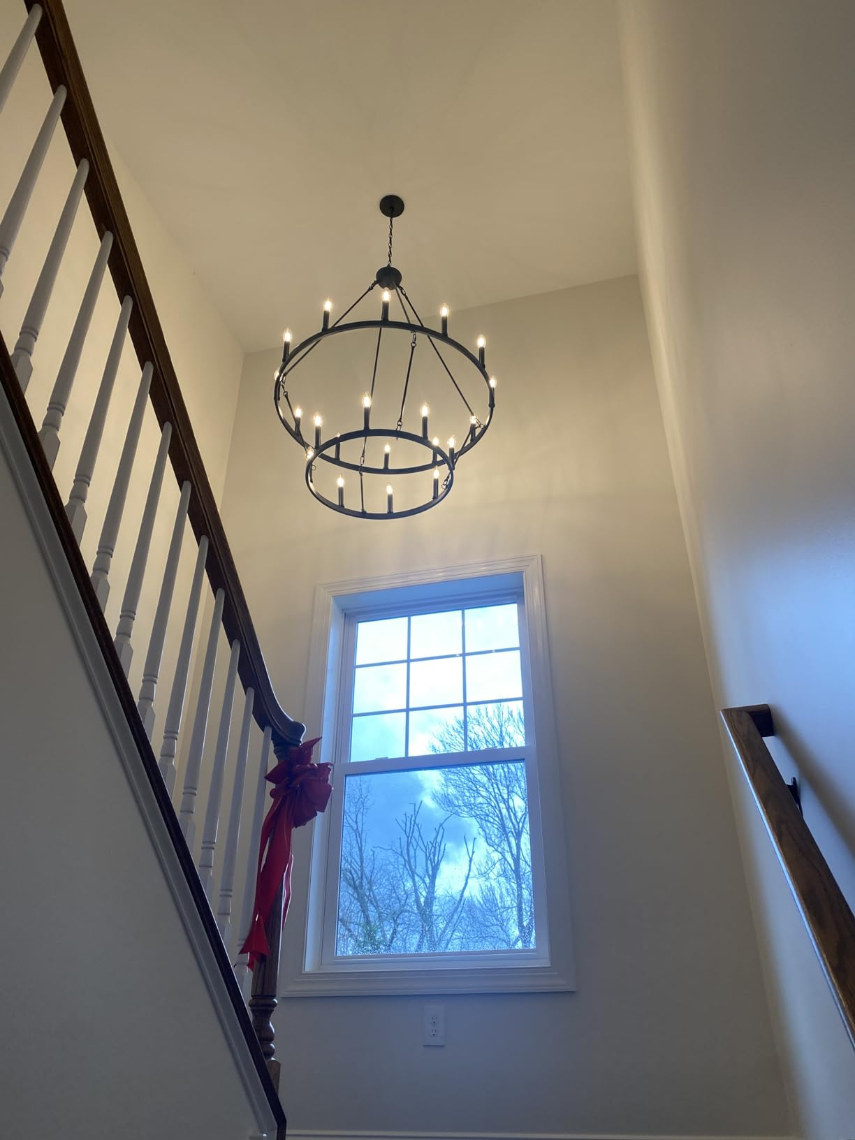 Camine Vintage Filament Two-Tier Round Chandelier 38"