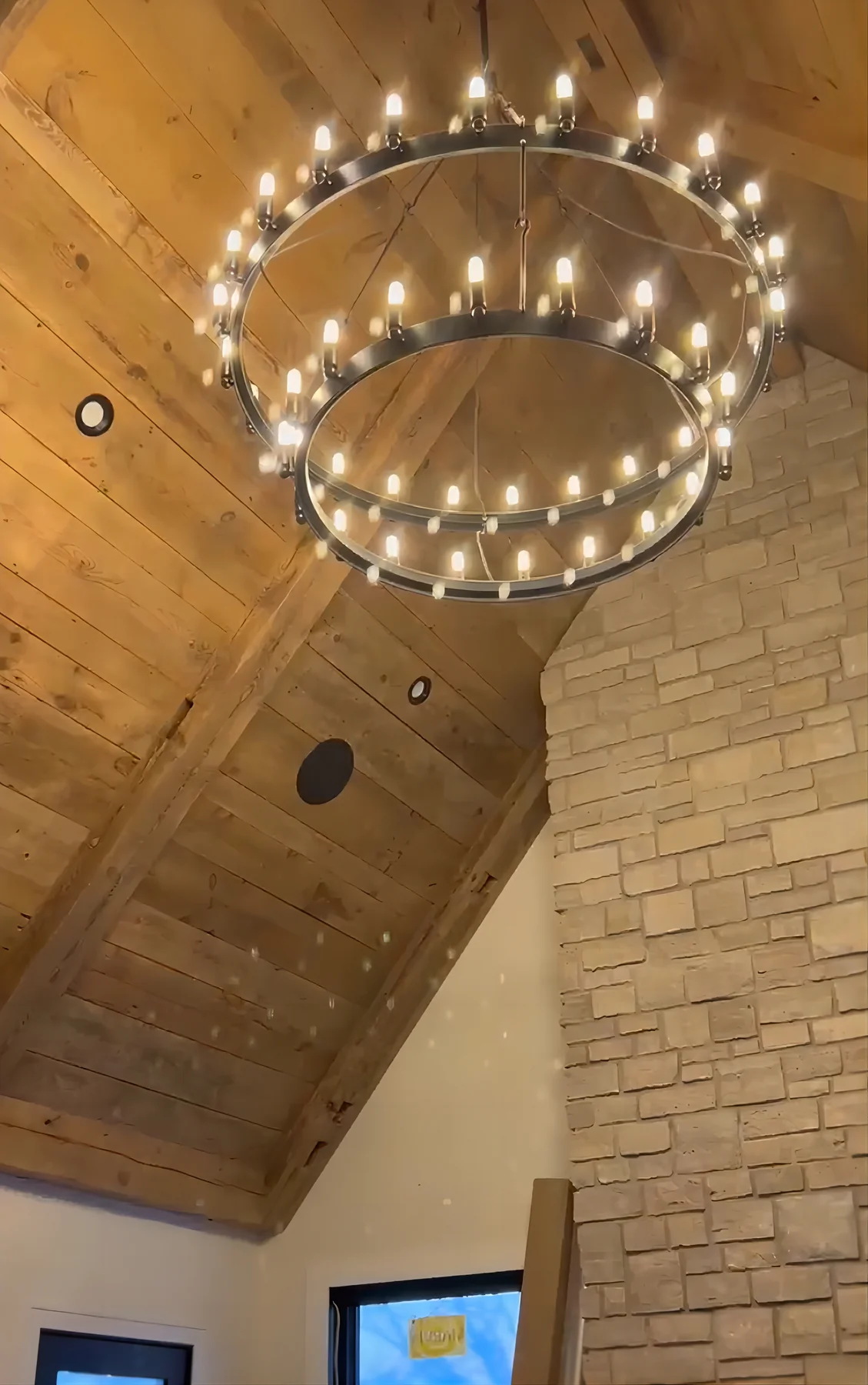 Camine Vintage Filament Two-Tier Round Chandelier 38"