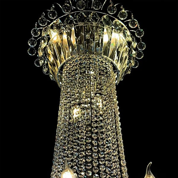 Extra Large European-style Multi-layers Candle Luxury Crystal Chandelier Gold Art Foyer/Staircase Decorative Light Fixture-MEET LIGHTING