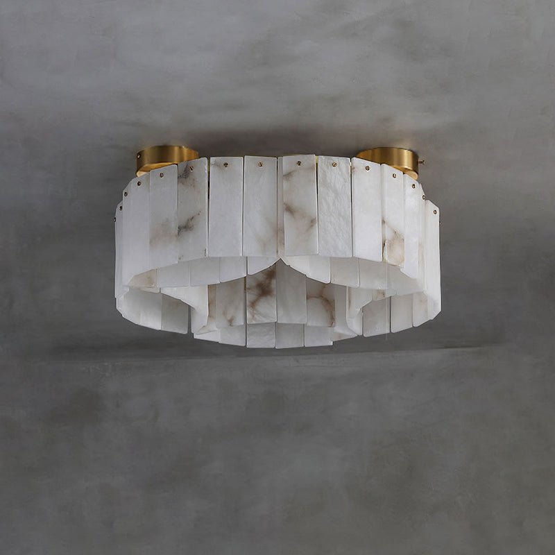 Contemporary Alabaster Flush Mount Ceiling Lamp - 21.65" D x 8.86" HBlushlighting