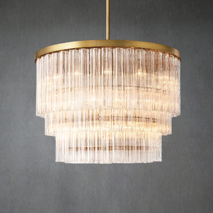 Crelo Round 3-Tier Chandelier 48″