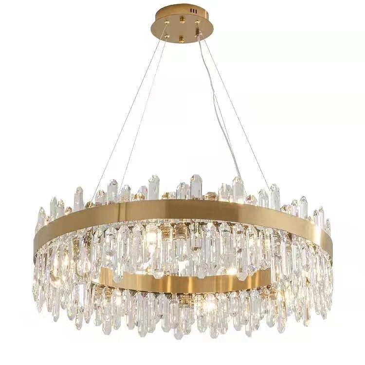 Round Ring Crystal Chandelier Luxury Modern Ceiling Fixtures Light For Living And Dining Room-MEET LIGHTING