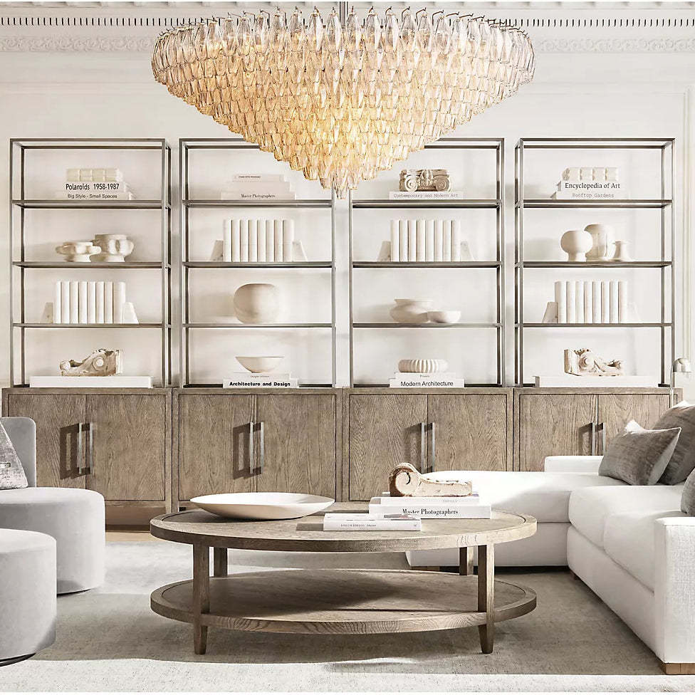 Chiaray Glass Multi-Tier Round Chandelier 61"