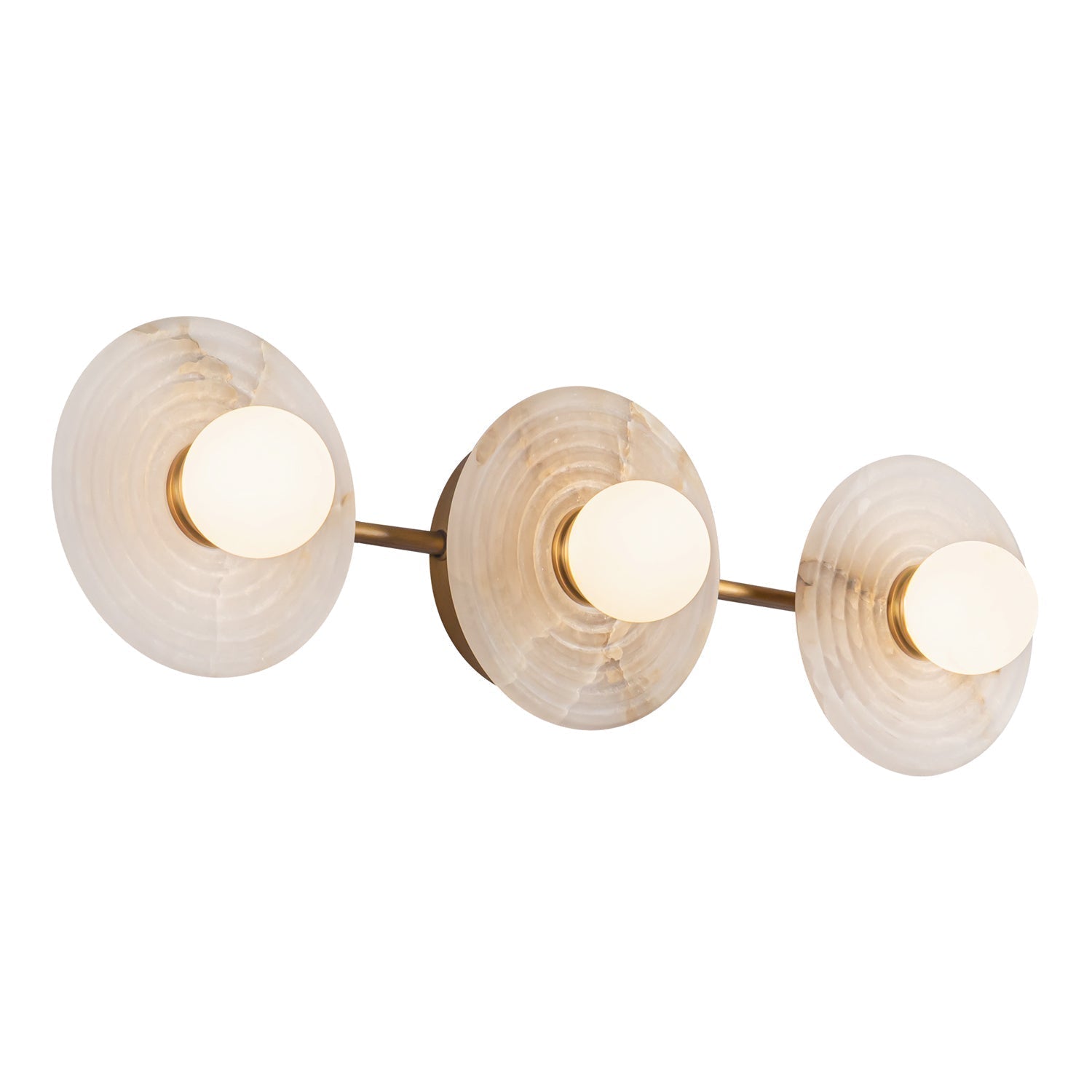 Dahlia Triple Alabaster Wall Sconce - Vintage BrassBlushlighting