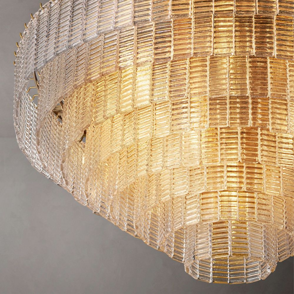 Siren ROUND GLASS CLEAR CHANDELIER 41" 36''