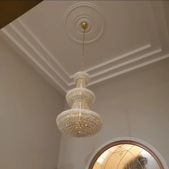 Luxury French Empire Chandelier for Villa Hall Ceiling Three-layers Crystal Light for Hotel Lobby-MEET LIGHTING
