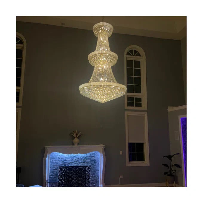 Luxury French Empire Chandelier for Villa Hall Ceiling Three-layers Crystal Light for Hotel Lobby-MEET LIGHTING