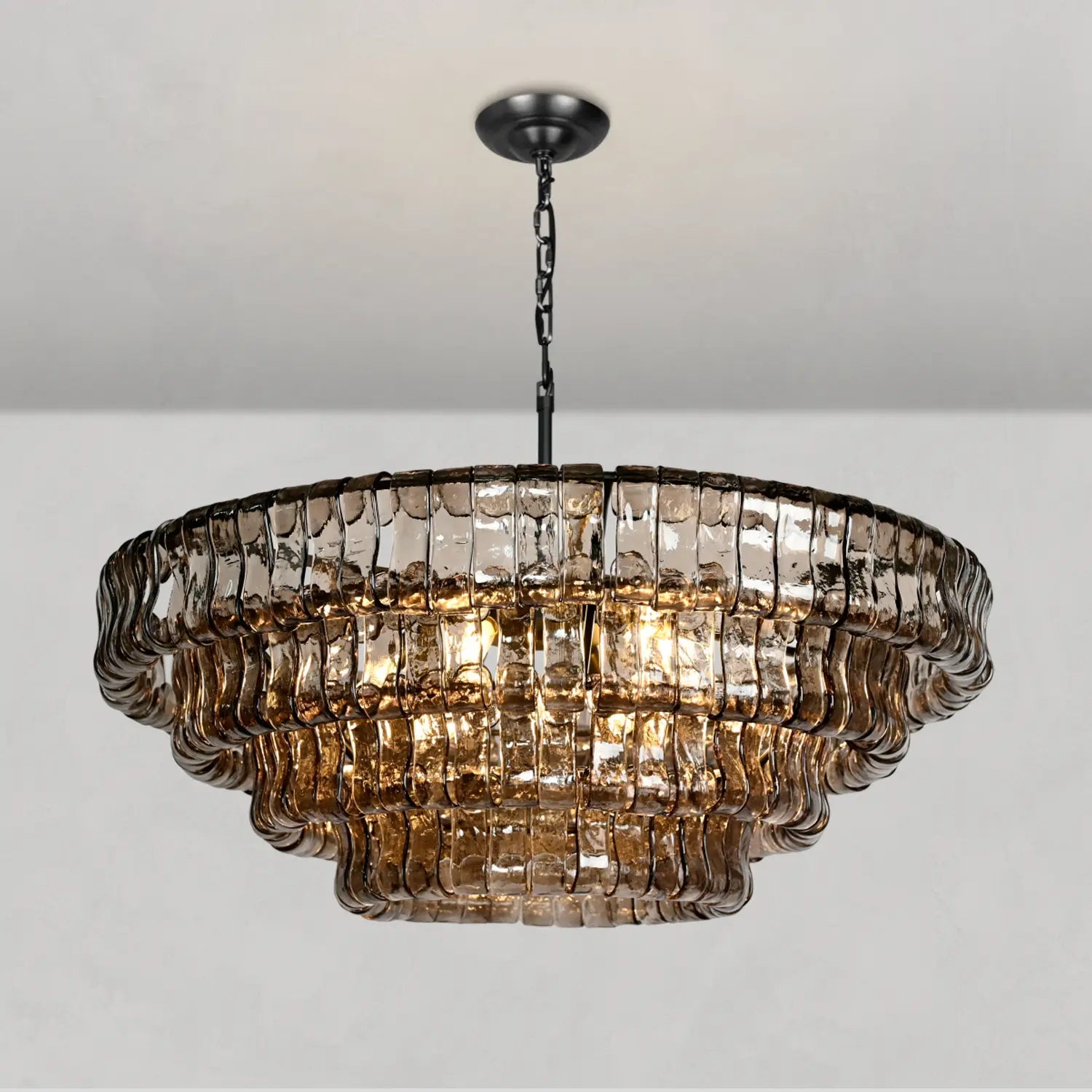 Art Glass Ghiaccio Round Chandelier 36" 48" 60"-MEET LIGHTING