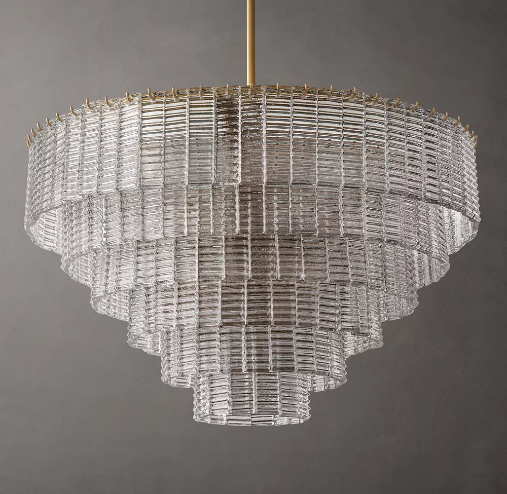 Siren ROUND GLASS CLEAR CHANDELIER 41" 36''