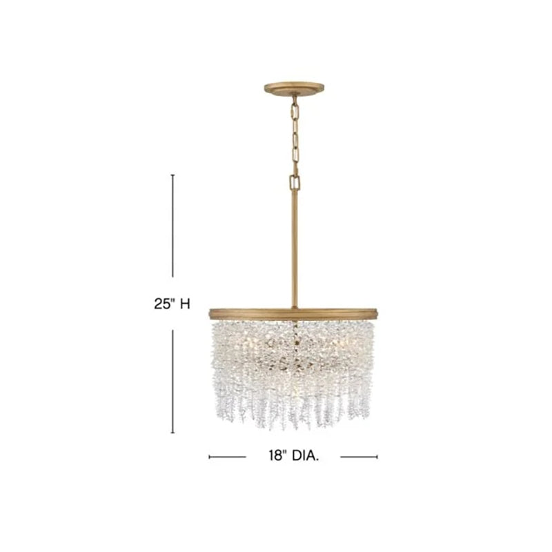 Vac Crystal 18" Round Chandelier