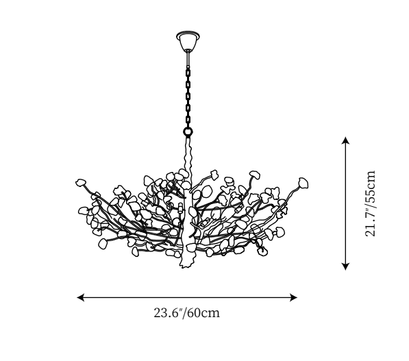 Gemstone Branch Chandelier with Artistic Design for Bedroom or Living Room - 8 Lights/D23.6"*H21.65"Warm LightMeetlighting