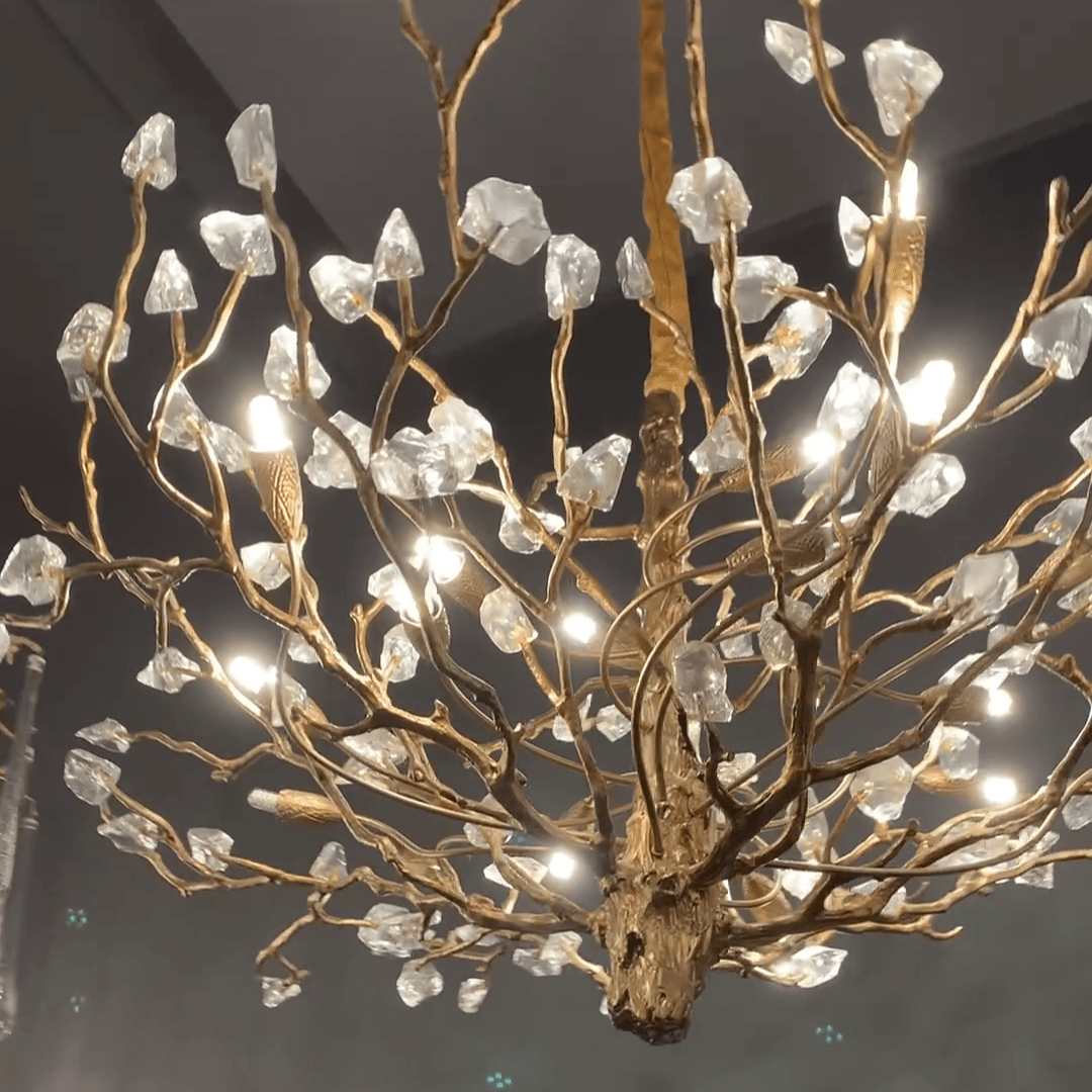 Gemstone Branch Chandelier with Artistic Design for Bedroom or Living Room - 8 Lights/D23.6"*H21.65"Warm LightMeetlighting