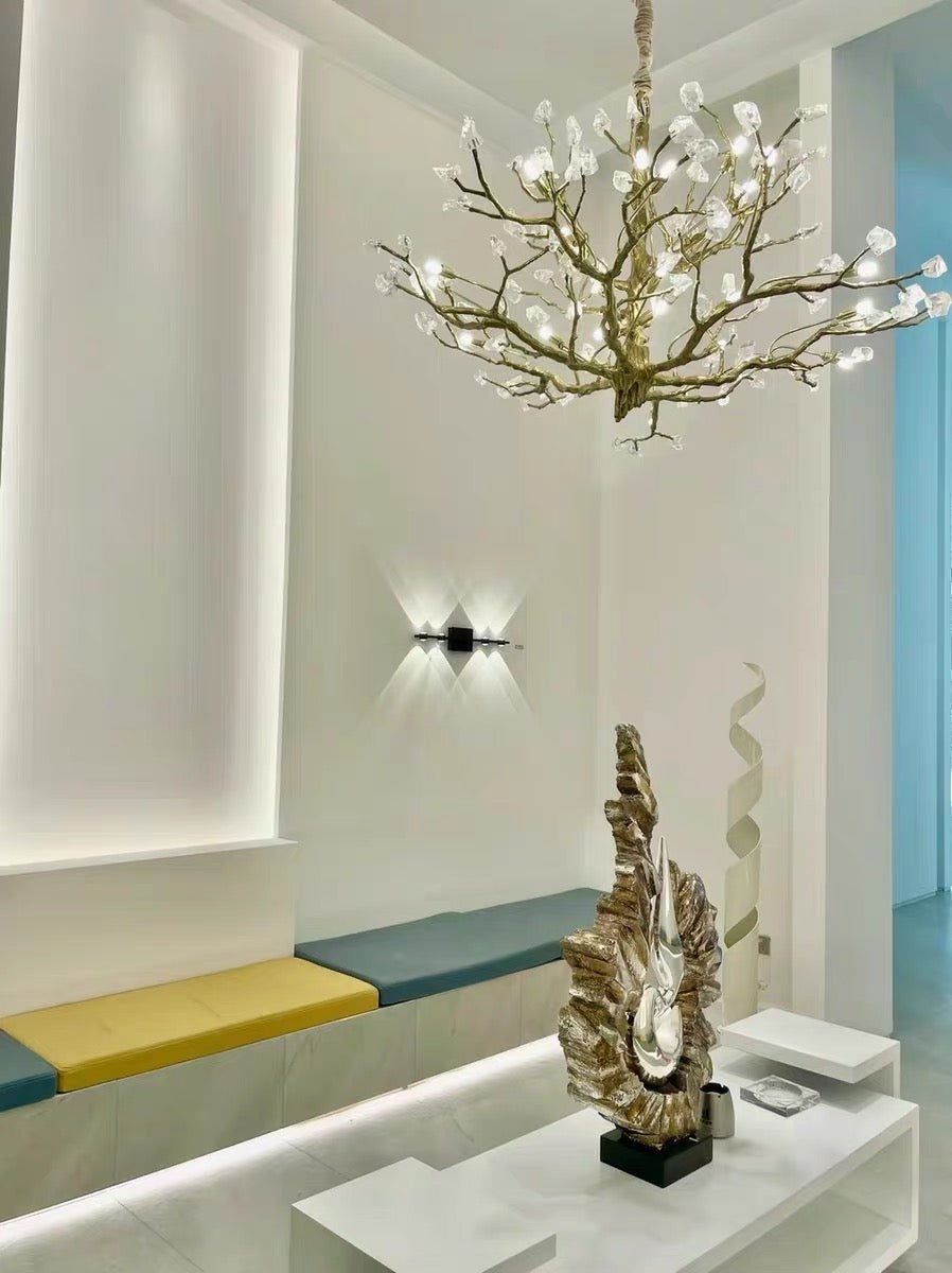 Gemstone Branch Chandelier with Artistic Design for Bedroom or Living Room - 8 Lights/D23.6"*H21.65"Warm LightMeetlighting