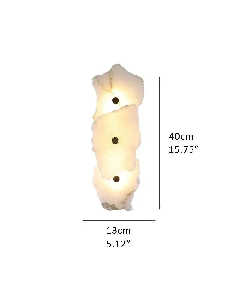 Geometric Wall Sconce | Multi-head Sculptural Natural White Marble with Polished Brass and Gold Accents, Polished Brass for Modern Living Rooms and Hallways L13*H40CM L5.12*H15.75" White + Brass Modern Art Design Wall Lamp