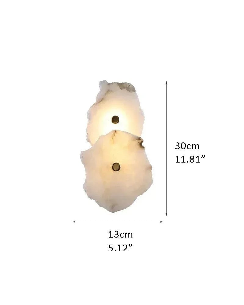 Geometric Wall Sconce | Multi-head Sculptural Natural White Marble with Polished Brass and Gold Accents, Polished Brass for Modern Living Rooms and Hallways L13*H30CM L5.12*H11.81" White + Brass Modern Art Design Wall Lamp