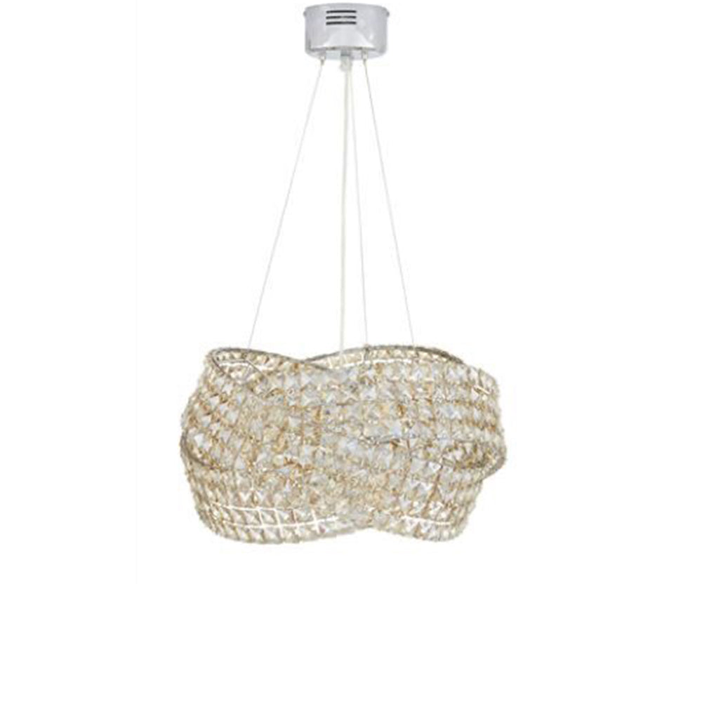 Round Crystal Ring Chandelier in Silver/Gold Finish for Lowg-ceiling-MEET LIGHTING