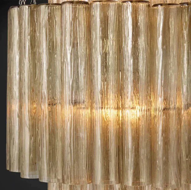 Luxury Italian Style Tubular Glass Chandelier With Chrome Finish-MEET LIGHTING