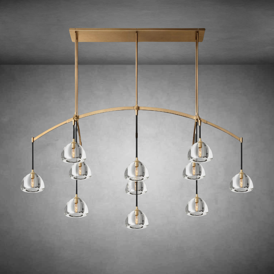 Hemispher Modern Glass Linear Chandelier 54'' 72''