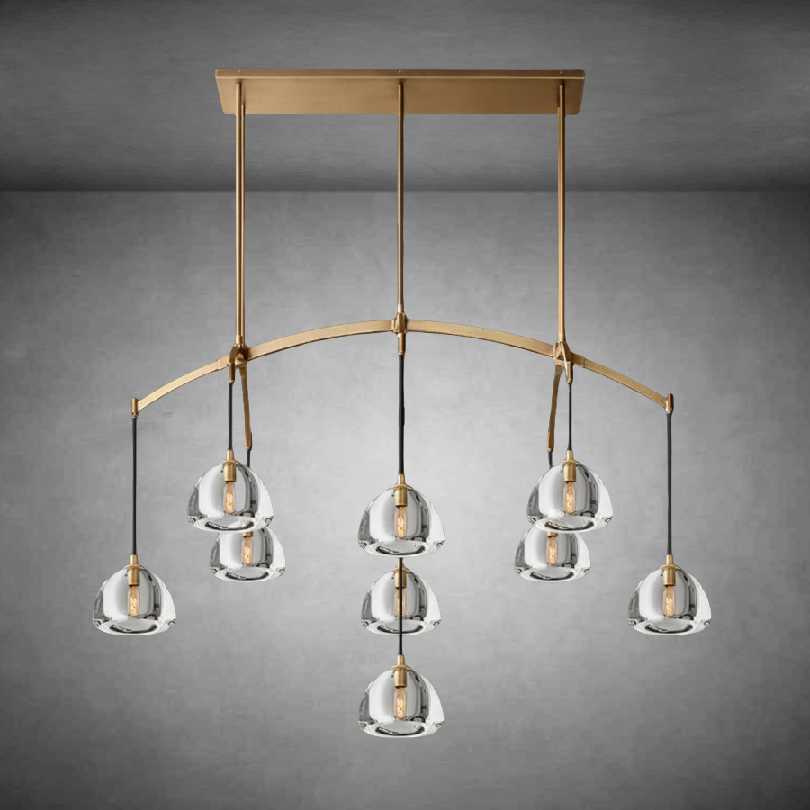 Hemispher Modern Glass Linear Chandelier 54'' 72''