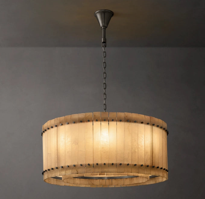 San Marco Alabaster Round Chandelier 37"-MEET LIGHTING