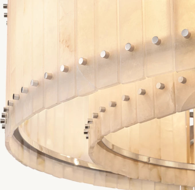 San Marco Alabaster Round Chandelier 60"-MEET LIGHTING