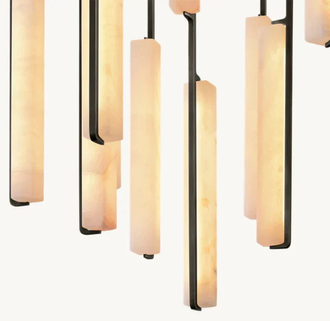 Audon Alabaster Linear Chandelier 54"