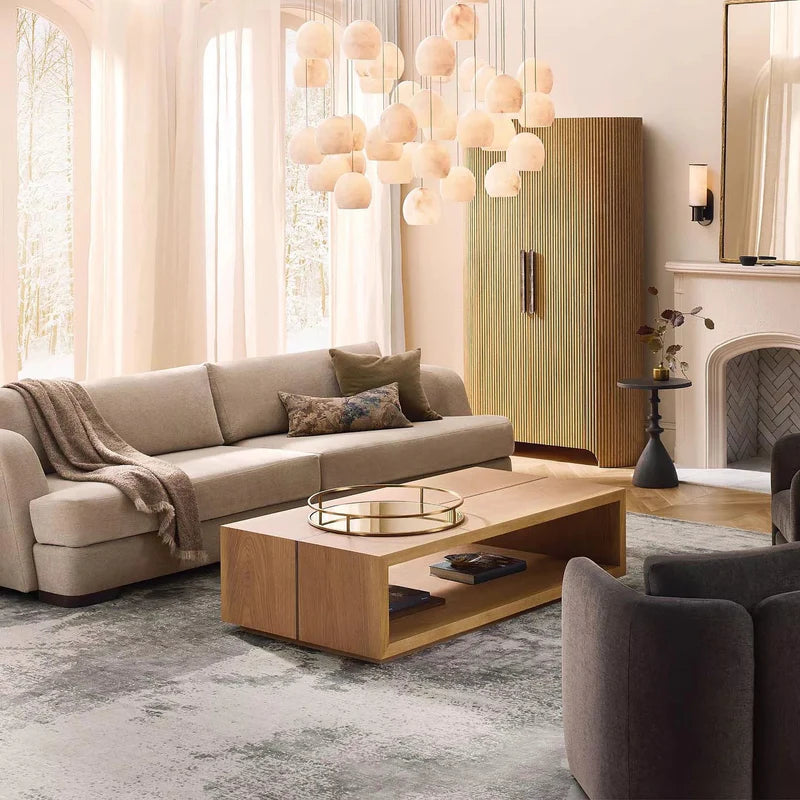 Arica Modern Round Alabaster Chandelier