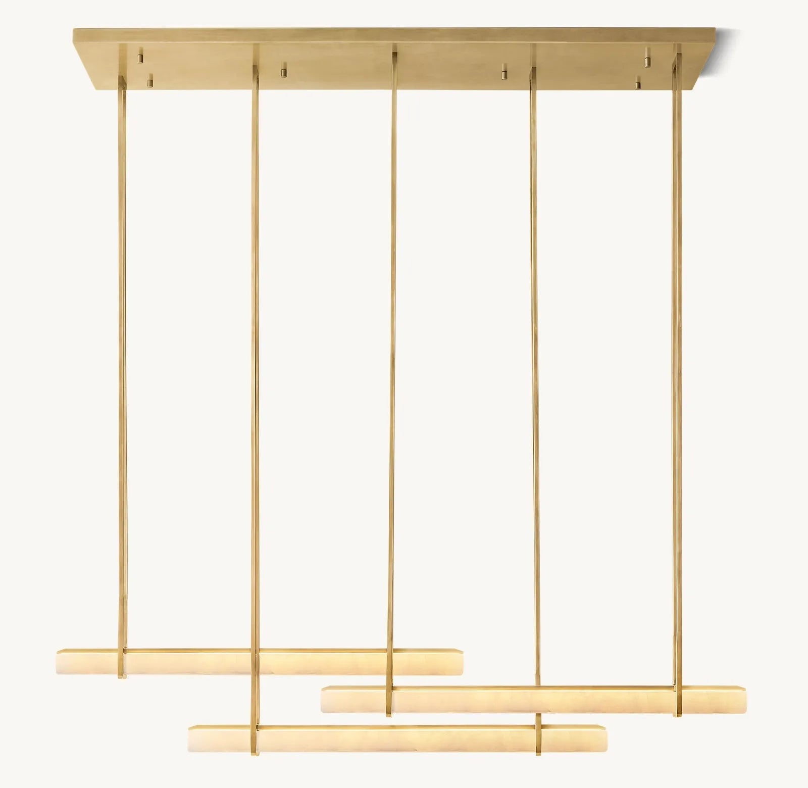 Audon Alabaster Triple Bar Linear Chandelier
