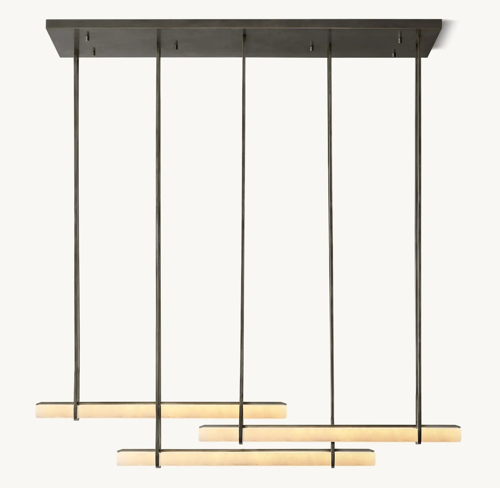 Audon Alabaster Triple Bar Linear Chandelier