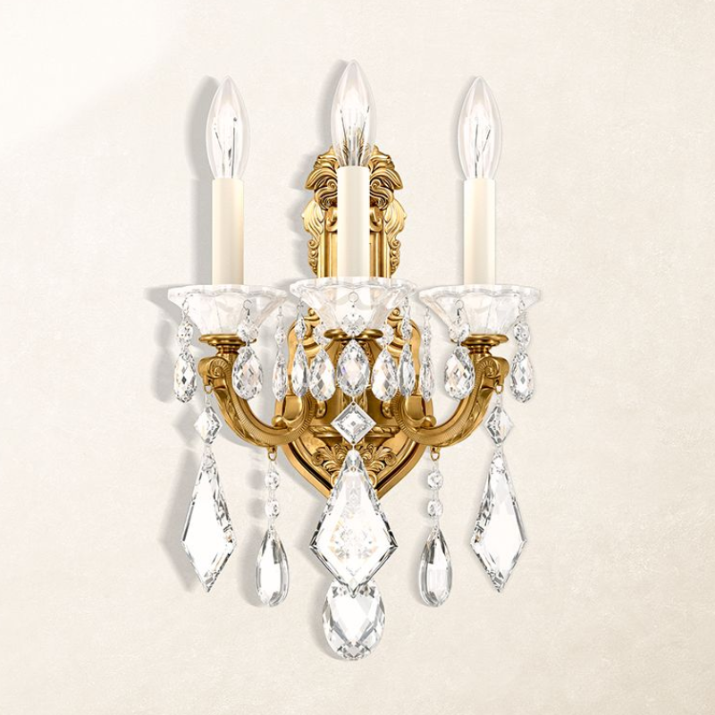 Meet Crystal La Scala 3-lt 17" Tall Wall Sconce