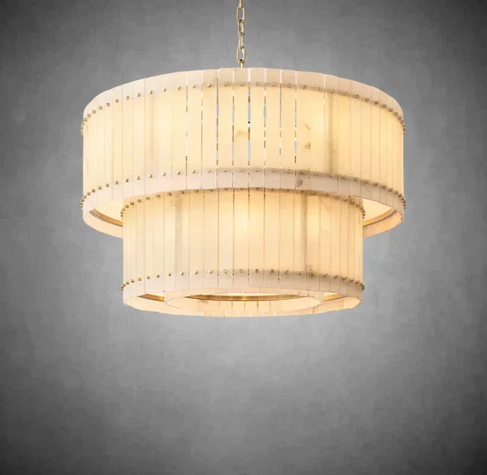 Marisol Alabaster Round Tiered Chandelier