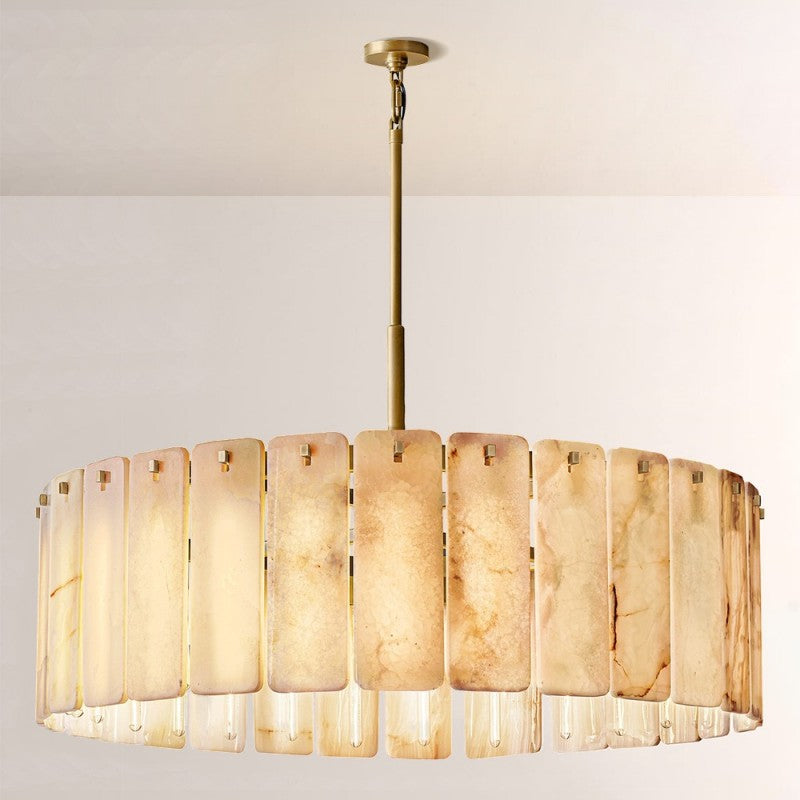 Camette Alabaster Round Chandelier 48"D