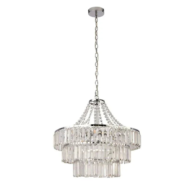 Light Luxury Round Tiered Crystal Chandelier for Living Room/Bedroom-MEET LIGHTING