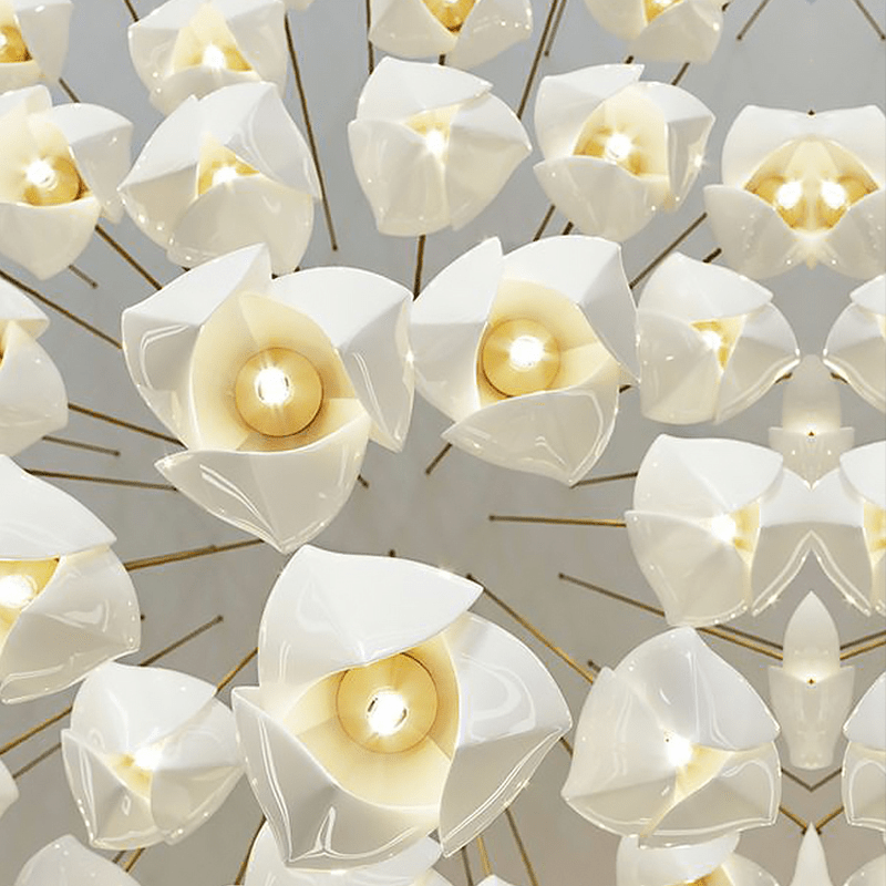 Postmodern Ceramic Branch Chandelier - 32 LightsBlushlighting