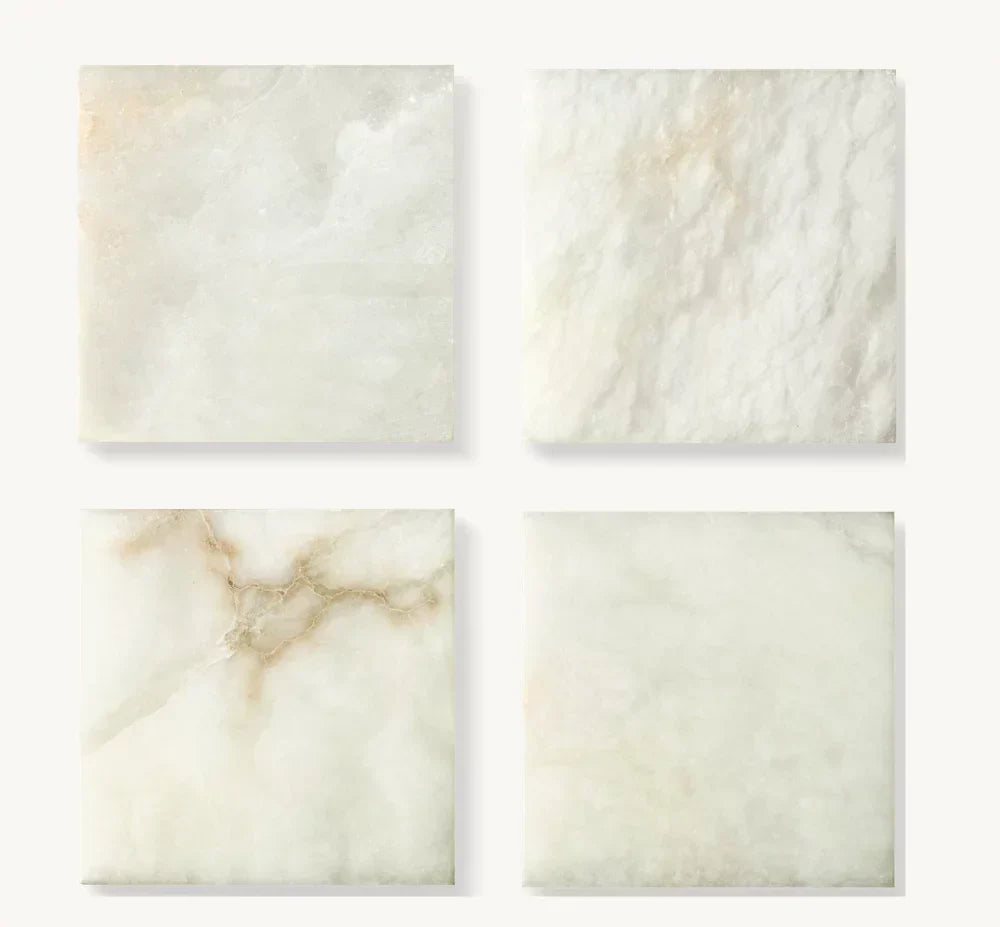 Hand-Carved Alabaster Globe Pendant