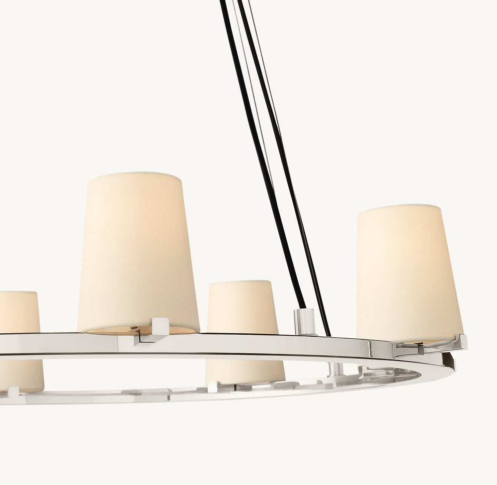 PAUILLAC FABRIC SHADE ROUND CHANDELIER 60"