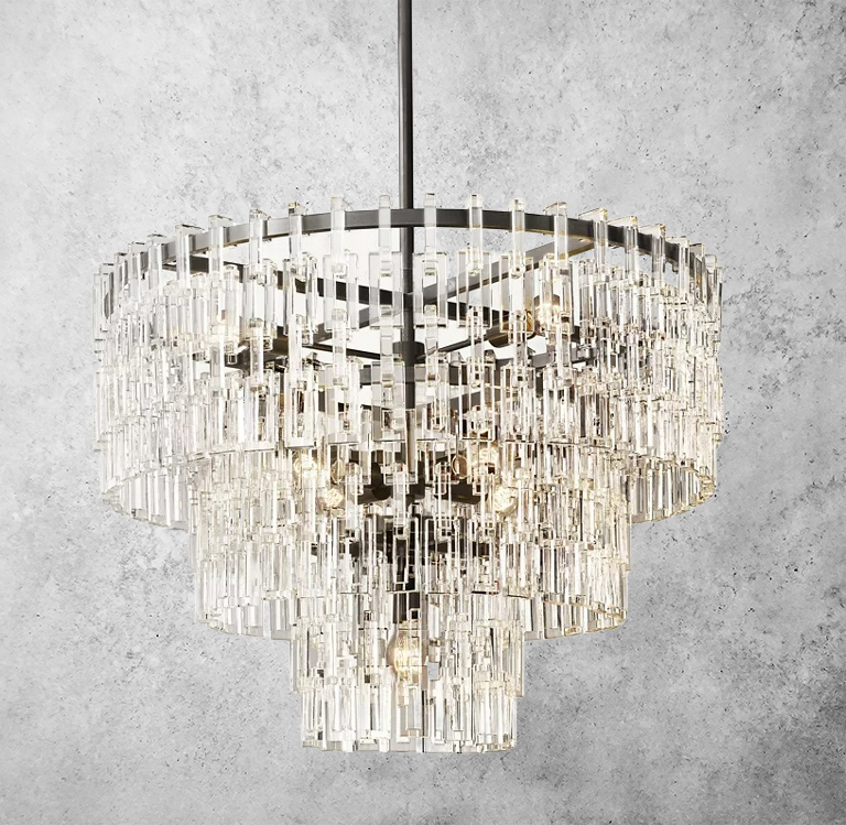 Mariogold Multi-Tier Crystal Chain Round Chandelier 36" 48" 60"