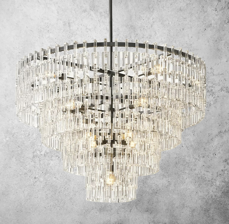 Mariogold Multi-Tier Crystal Chain Round Chandelier 36" 48" 60"