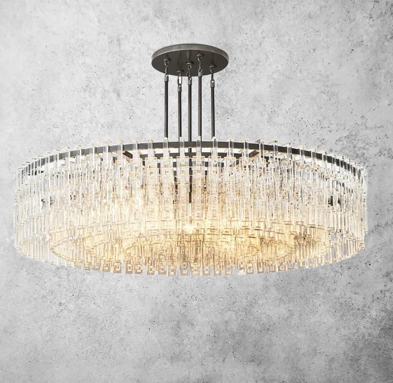 Mariogold Multi-Tier Crystal Chain Round Chandelier 60"