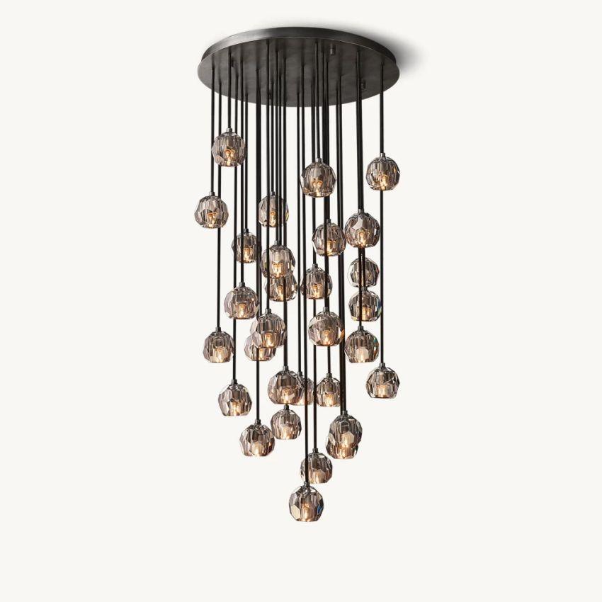 Boule Glass Round Cluster Chandelier 40"