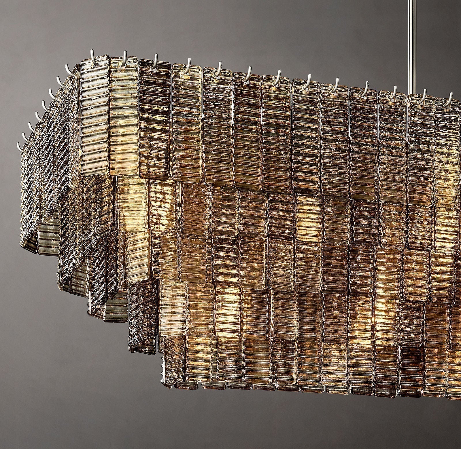 Siren Glass Rectangular Chandelier 77"