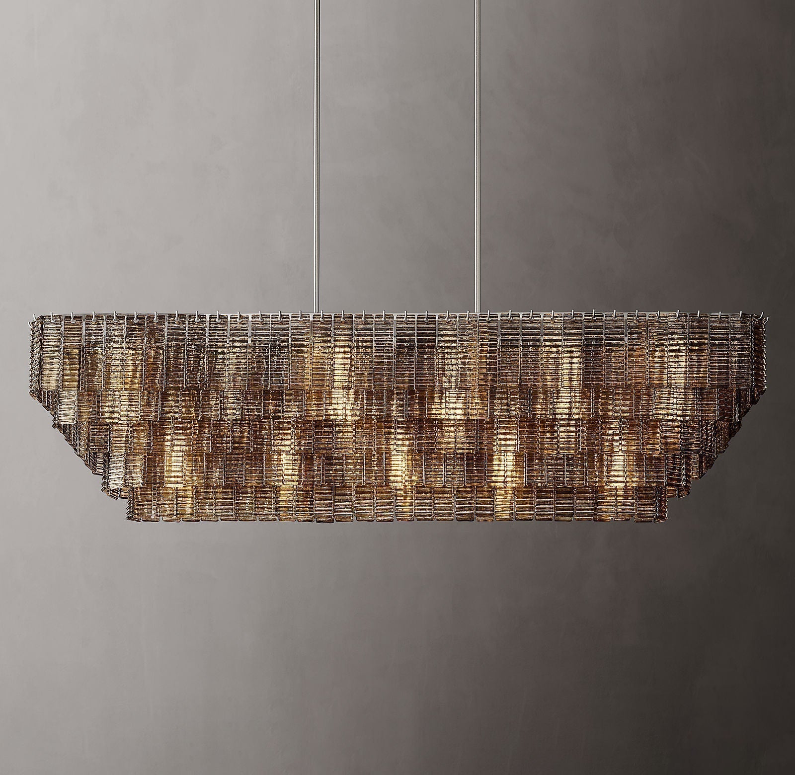 Siren Glass Rectangular Chandelier 77"