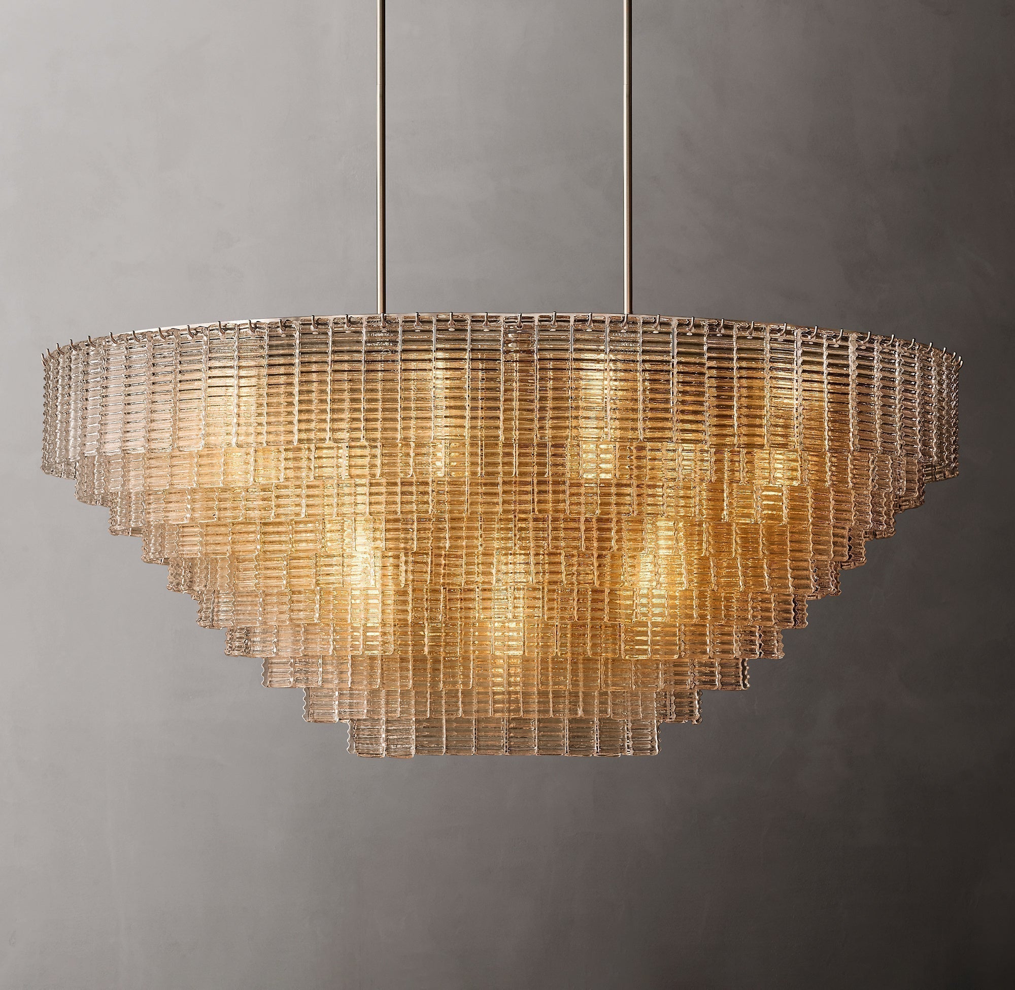 Siren Glass OVAL Chandelier 65"