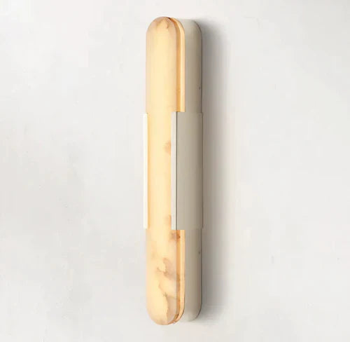 Modern Melange Elongated Alabaster Linear Wall Sconce