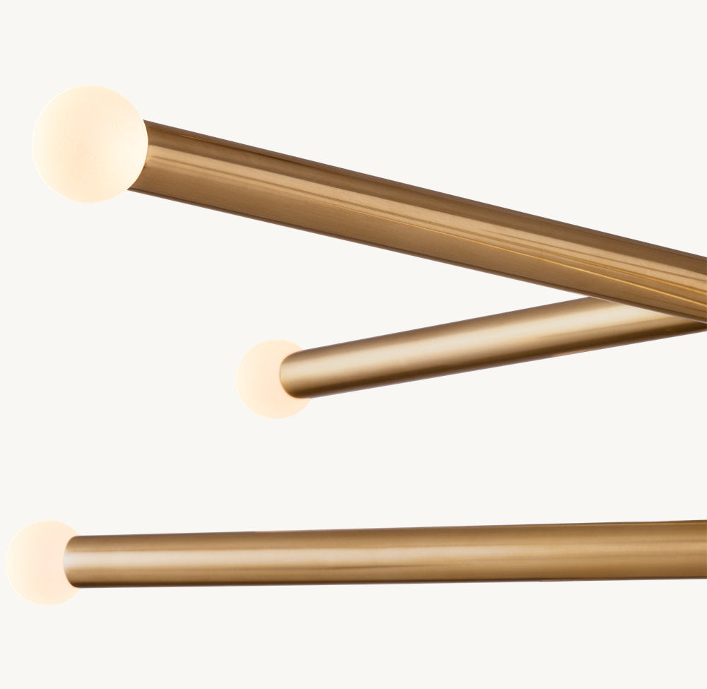 ROUSSEAU 10-LIGHT MOBILE ETCHED ROD CHANDELIER