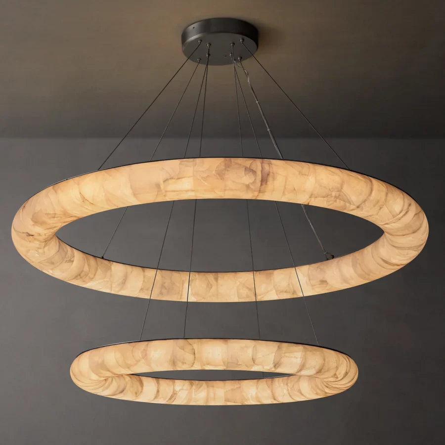 Rivage Two-Tiered Round Chandelier 61″-MEET LIGHTING