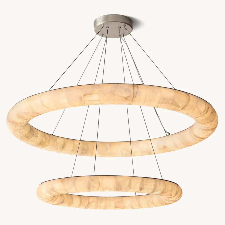 Rivage Two-Tiered Round Chandelier 61″-MEET LIGHTING
