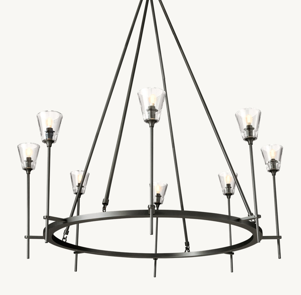 TORCHE DE VERRE ROUND CHANDELIER 46"