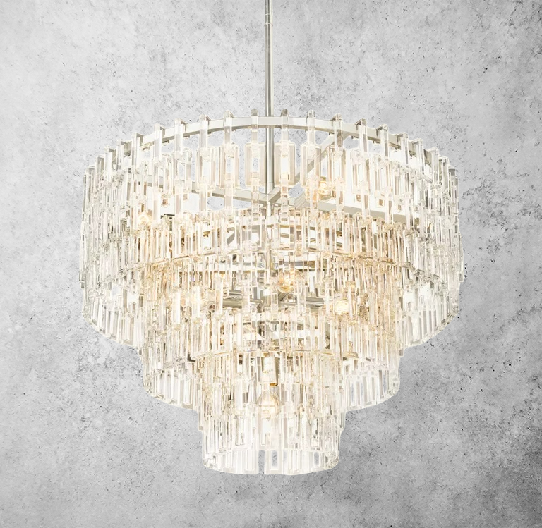 Mariogold Multi-Tier Crystal Chain Round Chandelier 36" 48" 60"