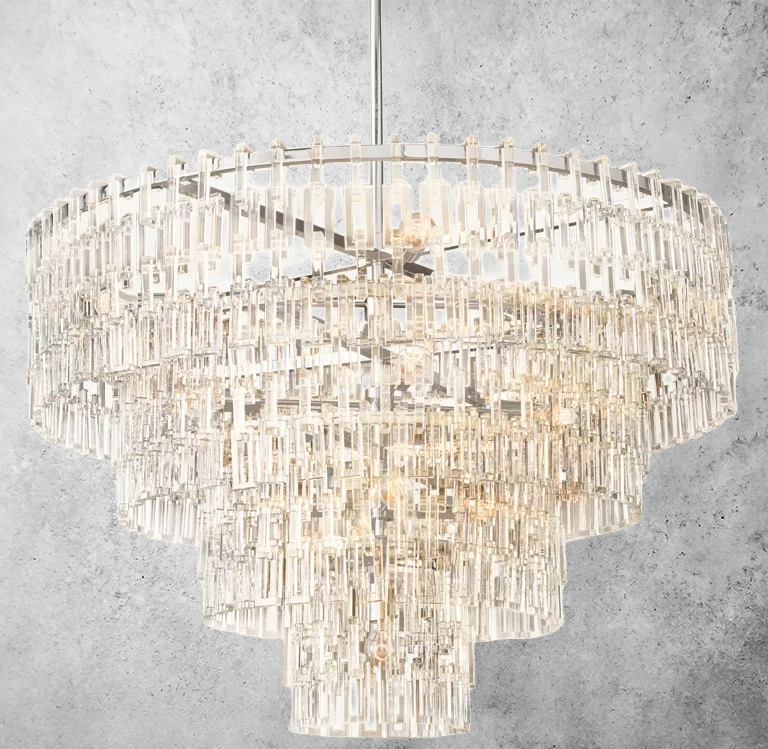 Mariogold Multi-Tier Crystal Chain Round Chandelier 36" 48" 60"